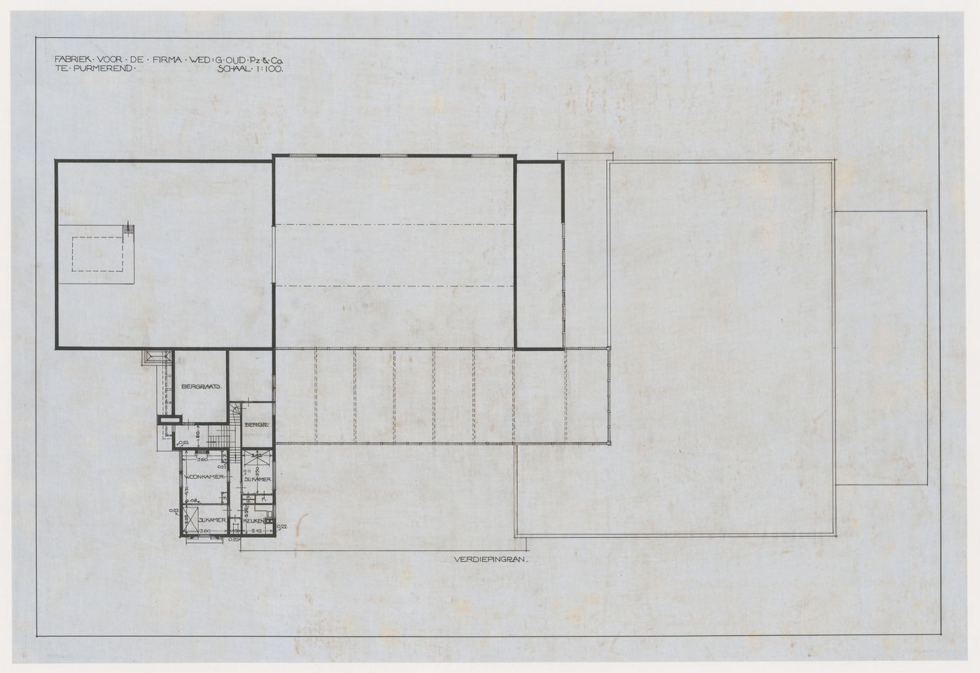 Second floor plan for a winery, Purmerend, Netherlands