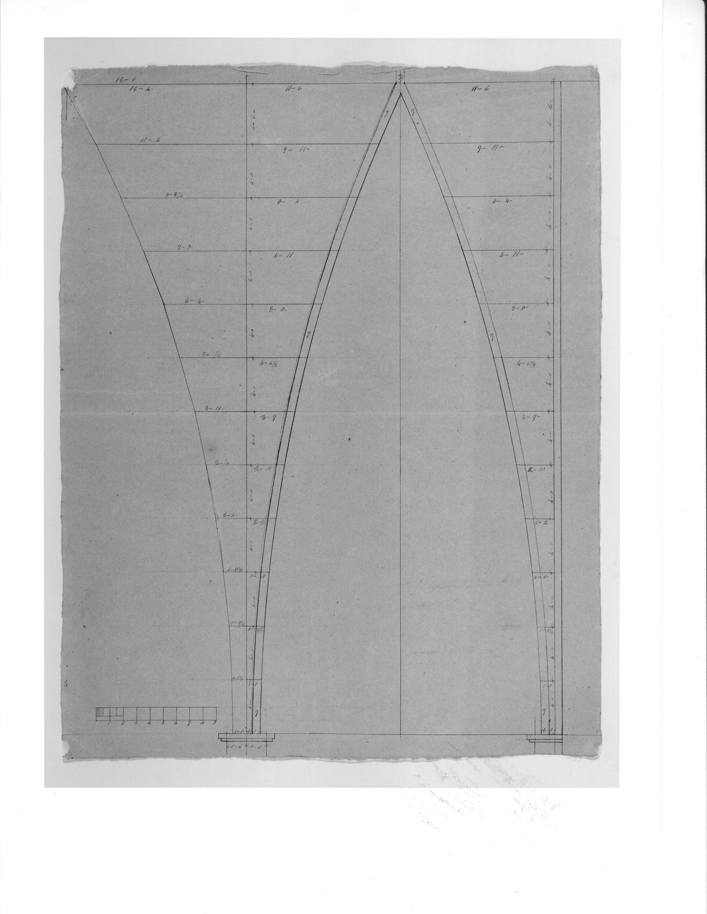 Elevation for a ribbed ceiling vault for Notre-Dame de Montréal