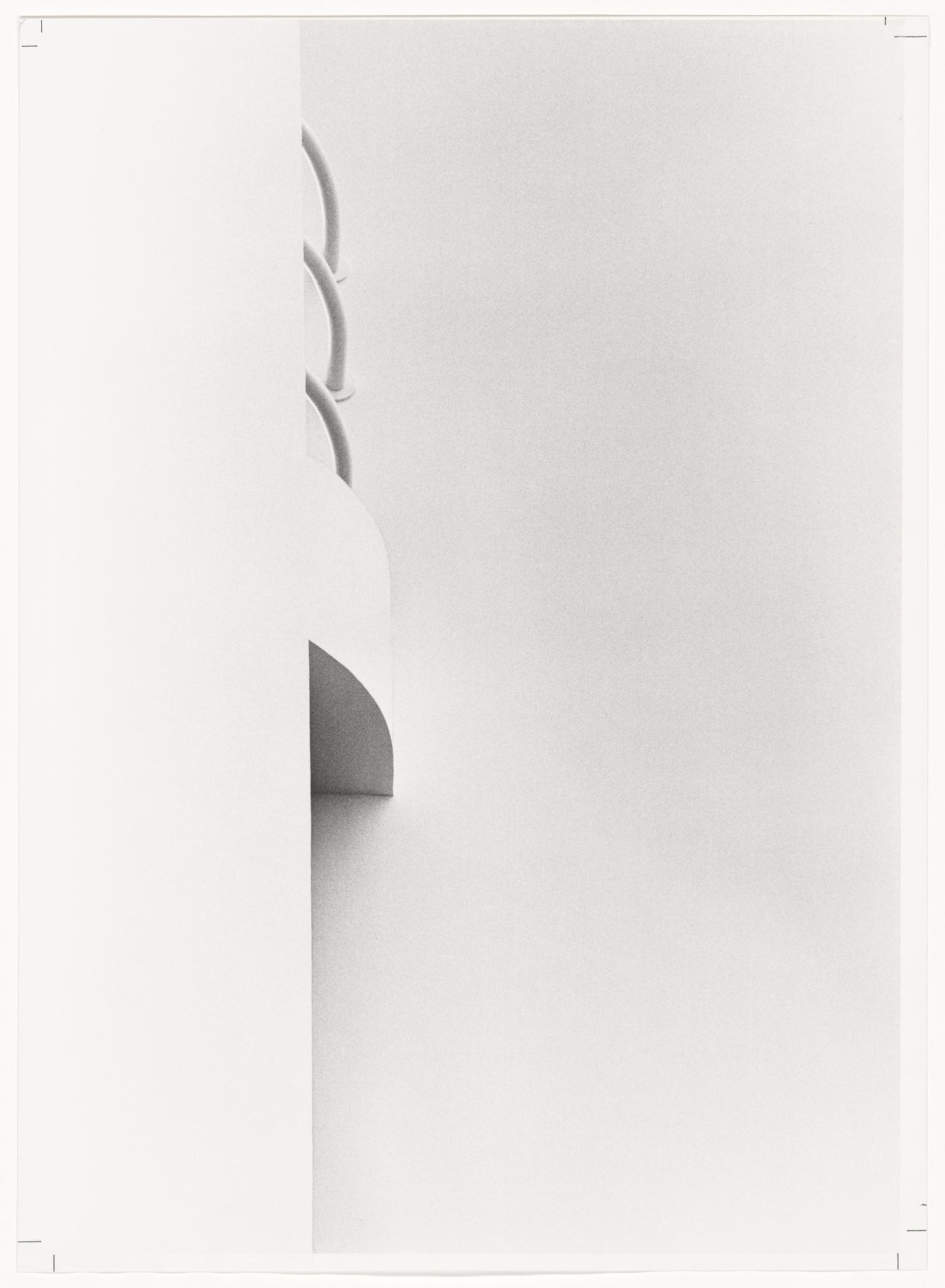 Kislevitz Residence, abstract architectural view with three railings, West Hampton Beach, New York