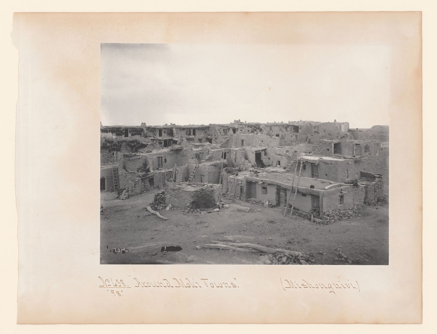 View of Mishongnovi on the Second Mesa, Hopi Reservation, Arizona, United States