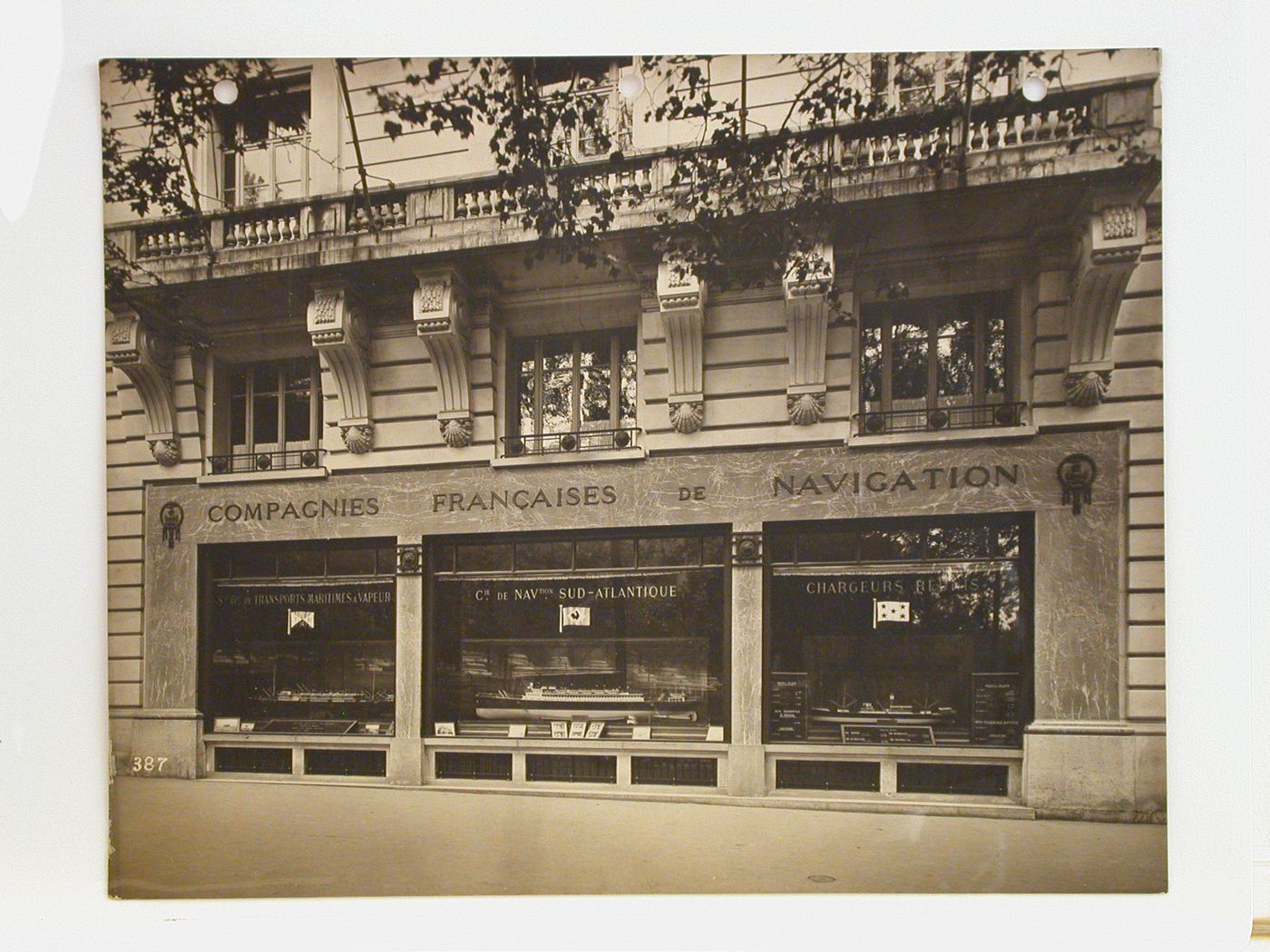 Store front of Compagnies Françaises de Navigation, Paris [?], France