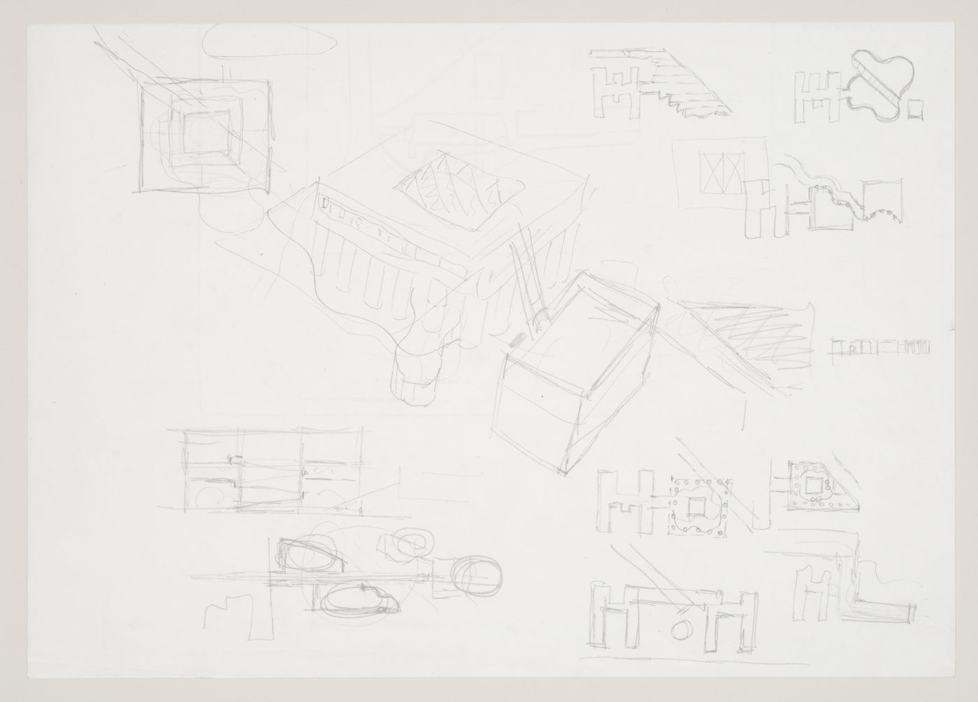 Staatsgalerie, Stuttgart, Germany: conceptual sketches