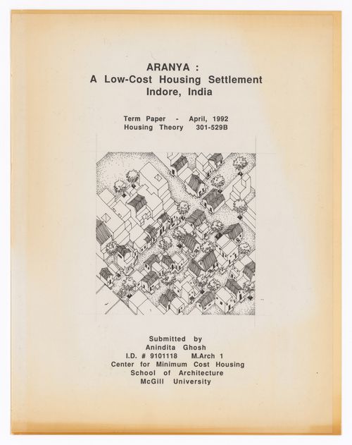 Student mid-term paper "Aranya: A Low-Cost Housing Settlement, Indore, India"