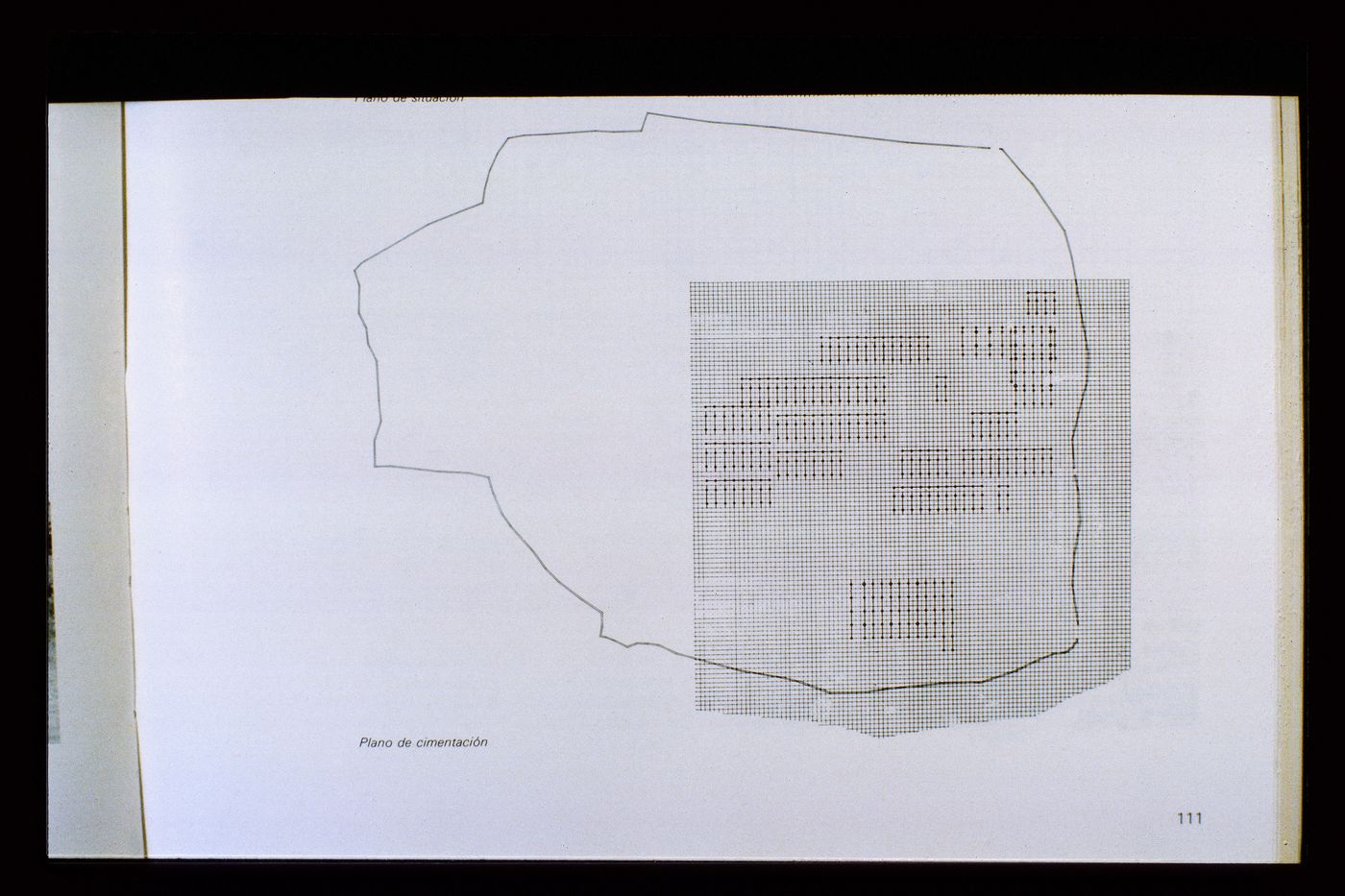 Slide of a drawing for Residential College for the Provincial Savings Bank, Orense, by Alejandro de la Sota