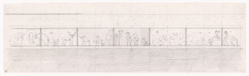 Wall elevations proposal sketch for Subway mural, India