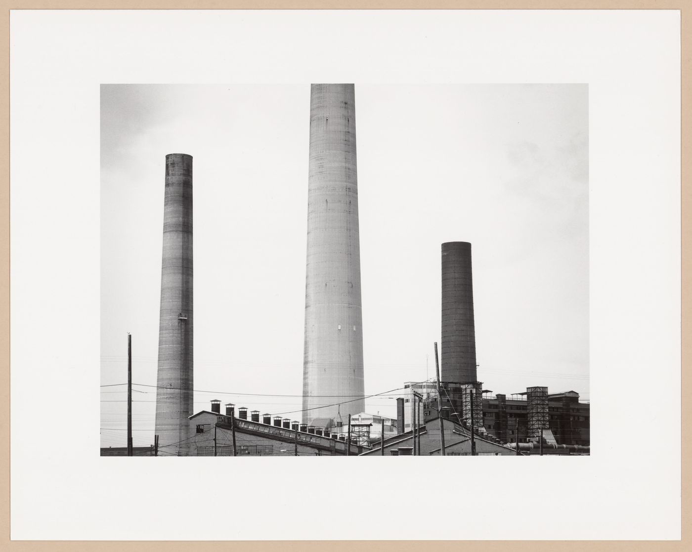 The Inco stacks, Inco Mines, Sudbury, Ontario, from the series The Forms of Canadian Industrial Architecture