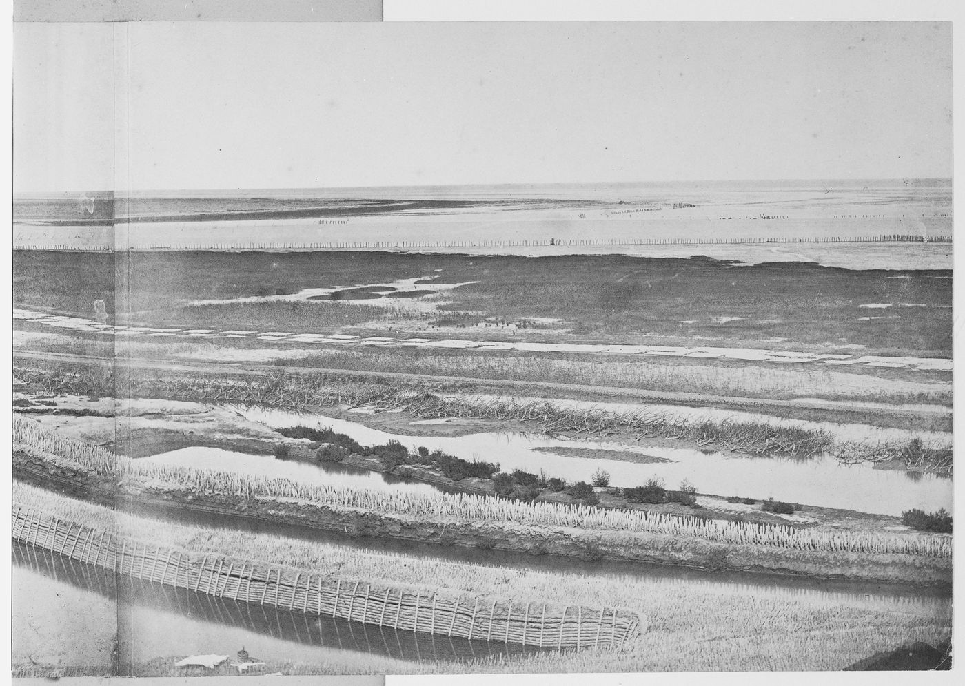 View showing part of the outworks of the Great South Taku Fort and the Pei (now Hai) River delta, Taku (now Dagu), near Tientsin (now Tianjin), China