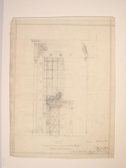 Shedd Aquarium- elevation & section of main entrance door