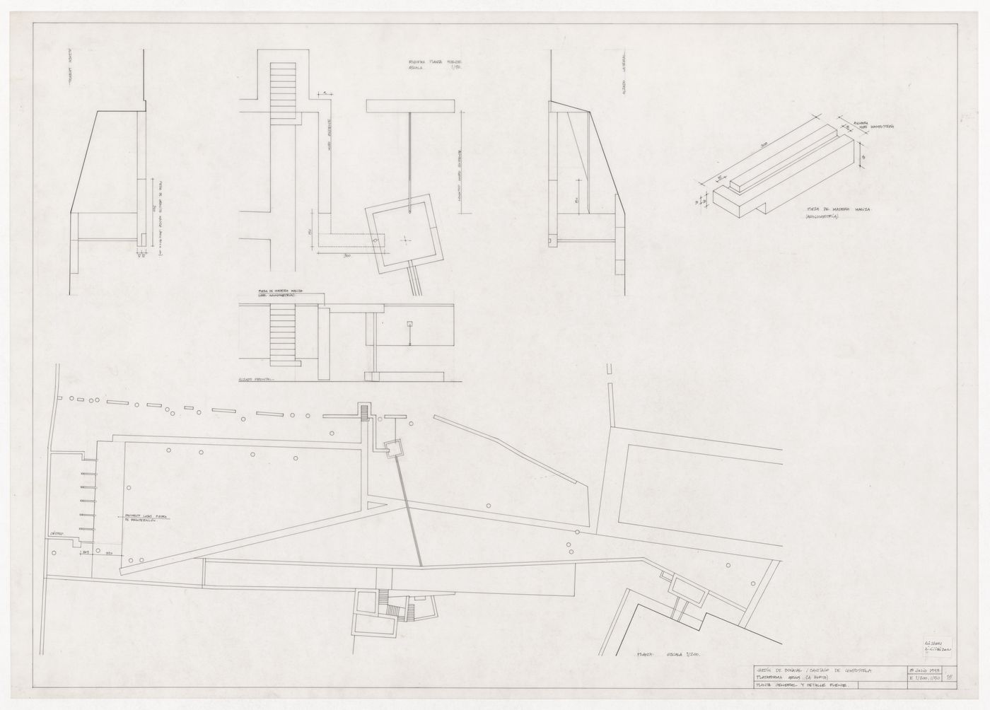 Plan and details, Parque de Santo Domingo de Bonaval, Santiago de Compostela, Spain