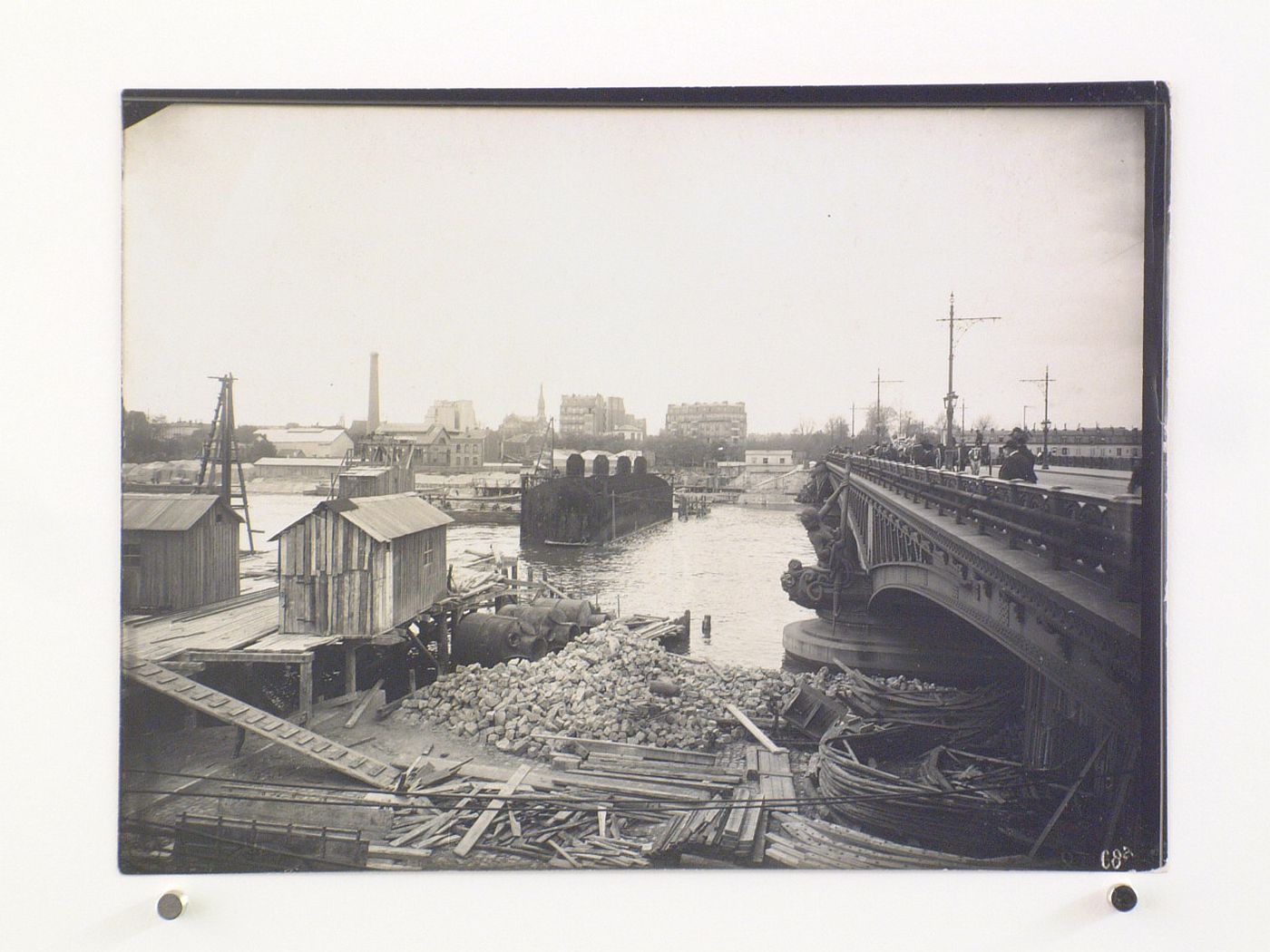 Construction of the Métro, view across the Seine, Paris, France