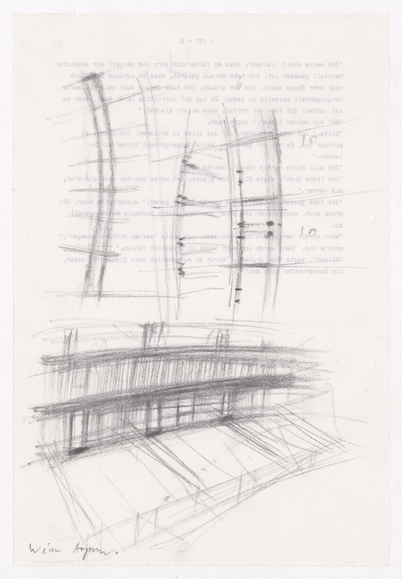 Housing Pilotengasse, Vienna-Aspern: Conceptual sketches, including siteplans, plans, elevations, and perspectives
