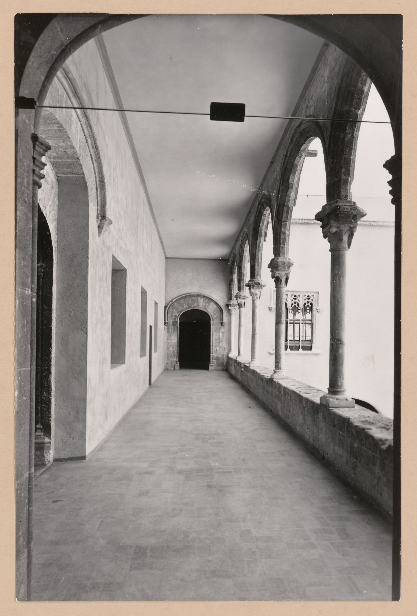 Interior view of the open gallery, Palazzo Abatellis, Galleria regionale della Sicilia, Palermo, Italy