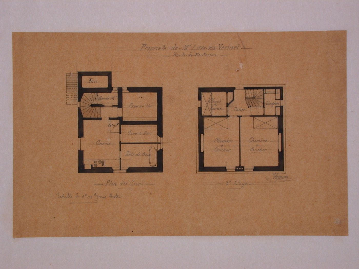 Two plans for Henri Love House, Le Vésinet