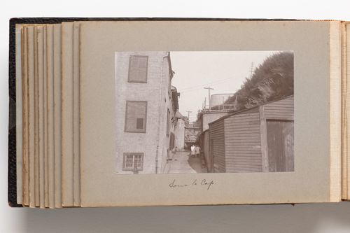 View of a laneway behind houses in Quebec City, Quebec, Canada