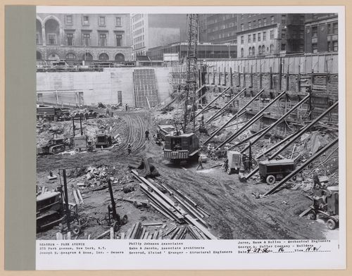 Seagram building under construction, 375 Park avenue, New York, N.Y., north-west view