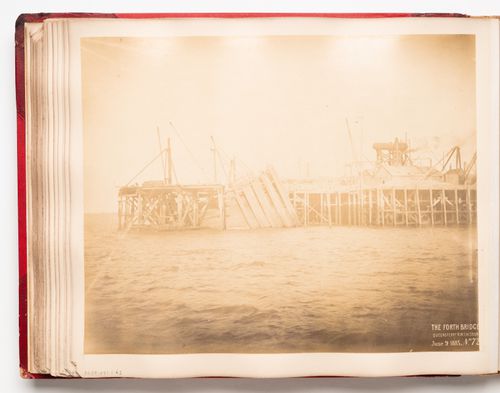 View of the Forth Bridge under construction, Firth of Forth, Scotland, United Kingdom