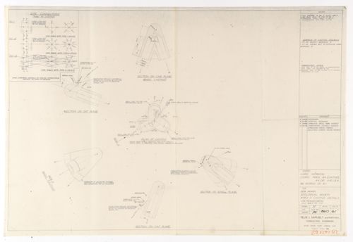 London Zoo Aviary, Regent's Park, London, England: apex and casting details - tetrahedron