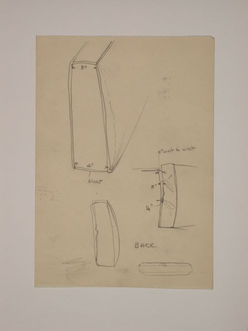 Various documents and drawings including furniture design and office renovation: File G 686