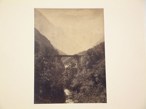 Distant view of bridge and valley, Scia, France