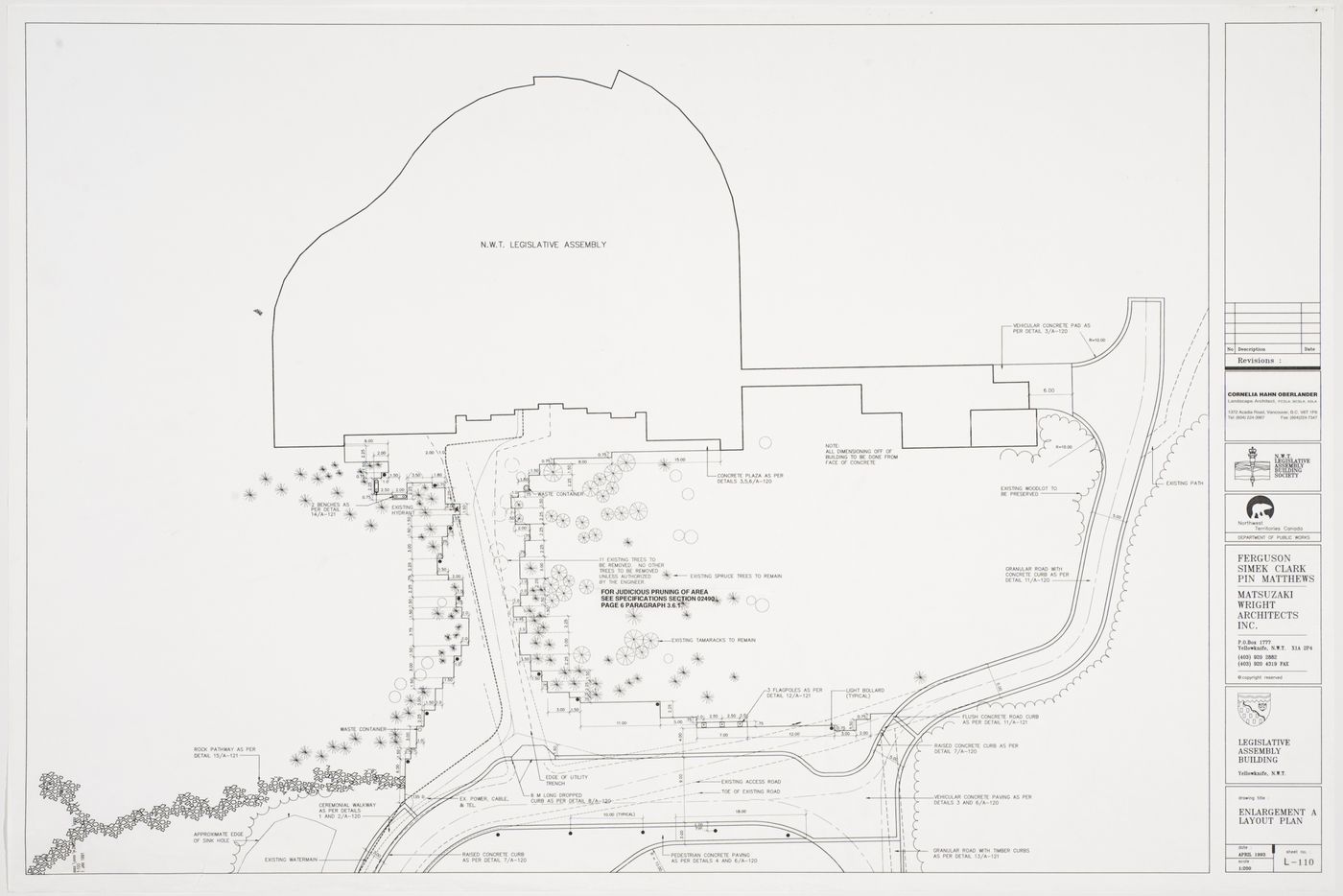 Layout plan, Northwest Territories Legislative Assembly Building, Yellowknife, Northwest Territories