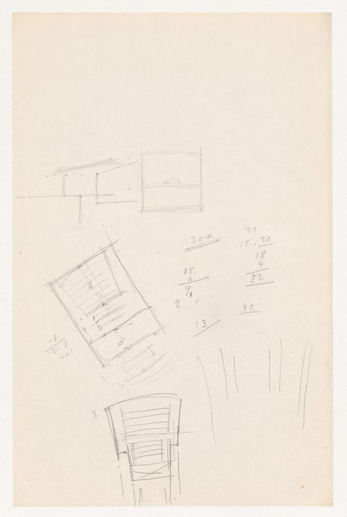 Sketch plans and sketch cross section [?] for an auditorium for Illinois Institute of Technology