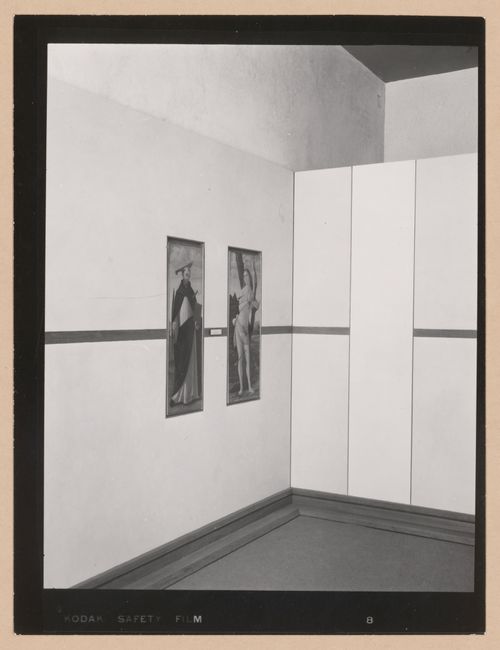 Interior view of a gallery showing paintings, Museo Correr, Venice, Italy