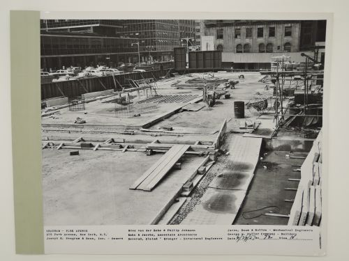 Seagram building under construction, 375 Park avenue, New York, N.Y., north view