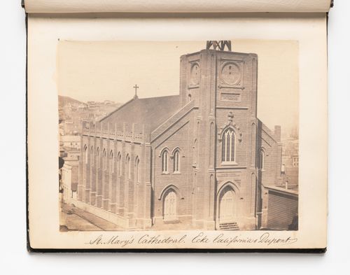 View of St. Mary's Church, corner of California Street and Dupont Street (now Grant Street), San Francisco