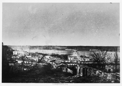 View of town and site of destroyed Fort Nicolas, Sevastopol, Crimea, Ukraine