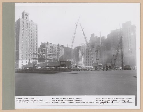 Seagram building under construction, 375 Park avenue, New York, N.Y., north-east view