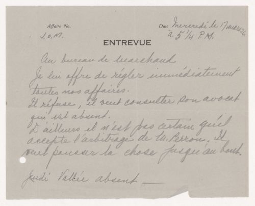 Compte rendu d'une rencontre avec J.O. Marchand