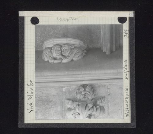 View of sculpture at west end of nave of York Minster, York, North Yorkshire, England