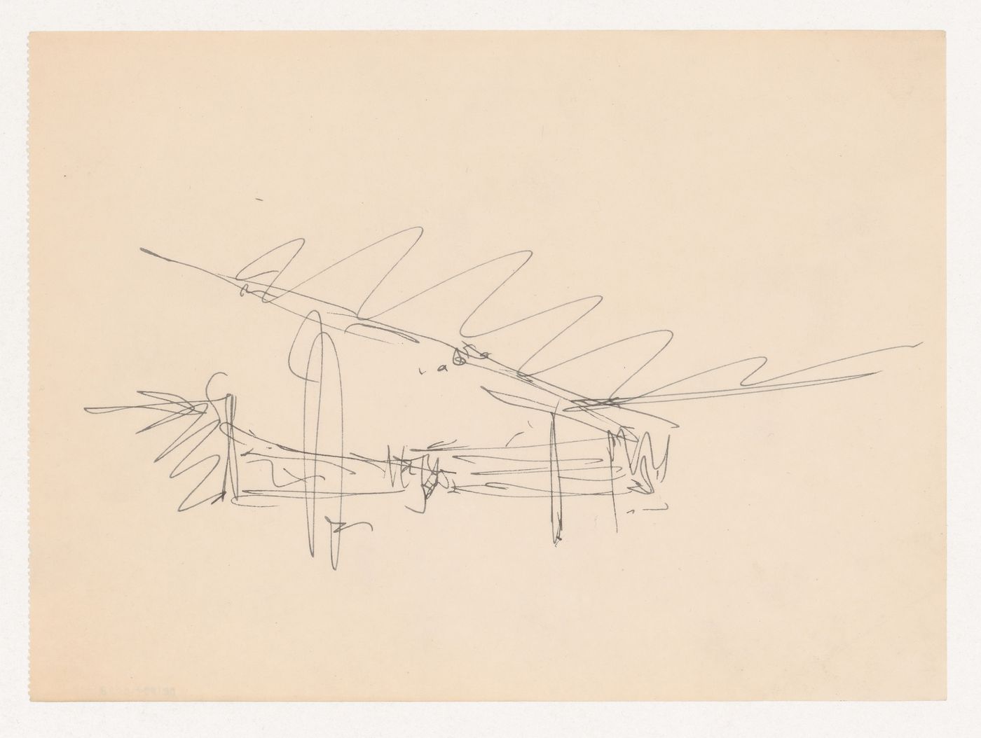 Perspective sketch from an interior viewpoint for campus buildings for Illinois Institute of Technology