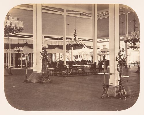 Interior view of the pendopo of the Puro Mangkunegaran, Solo (now Surakarta), Dutch East Indies (now Indonesia)
