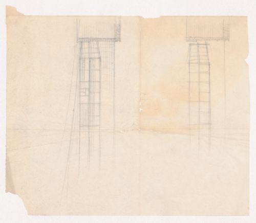 Perspective sketches for a campus building for Illinois Institute of Technology