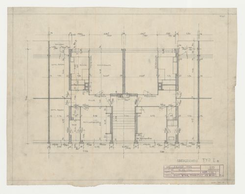 First floor plan for type EO housing units, Hellerhof Housing Estate, Frankfurt am Main, Germany