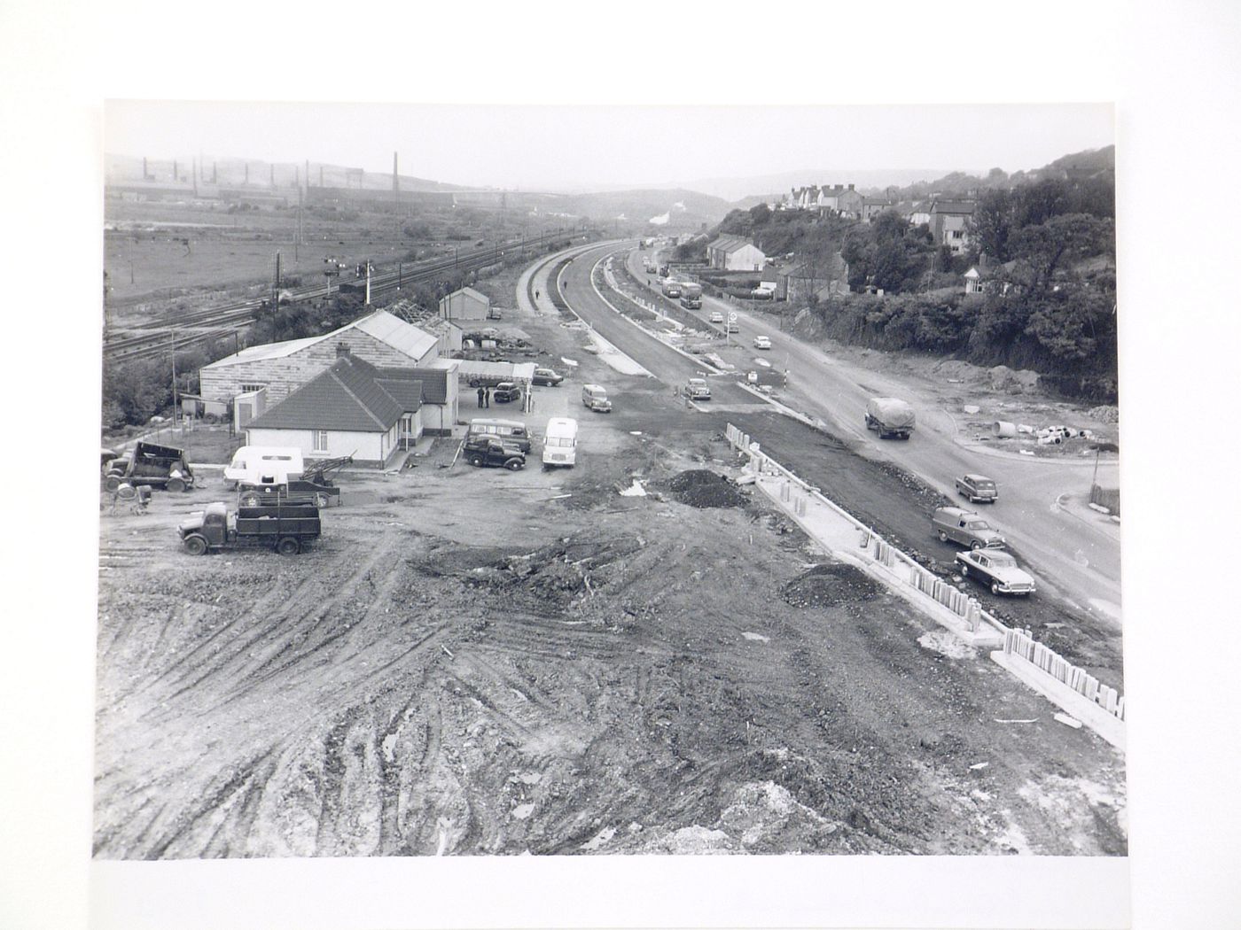 View from batching plant, looking north, Port Talbot Bypass, Glamorgan, Wales