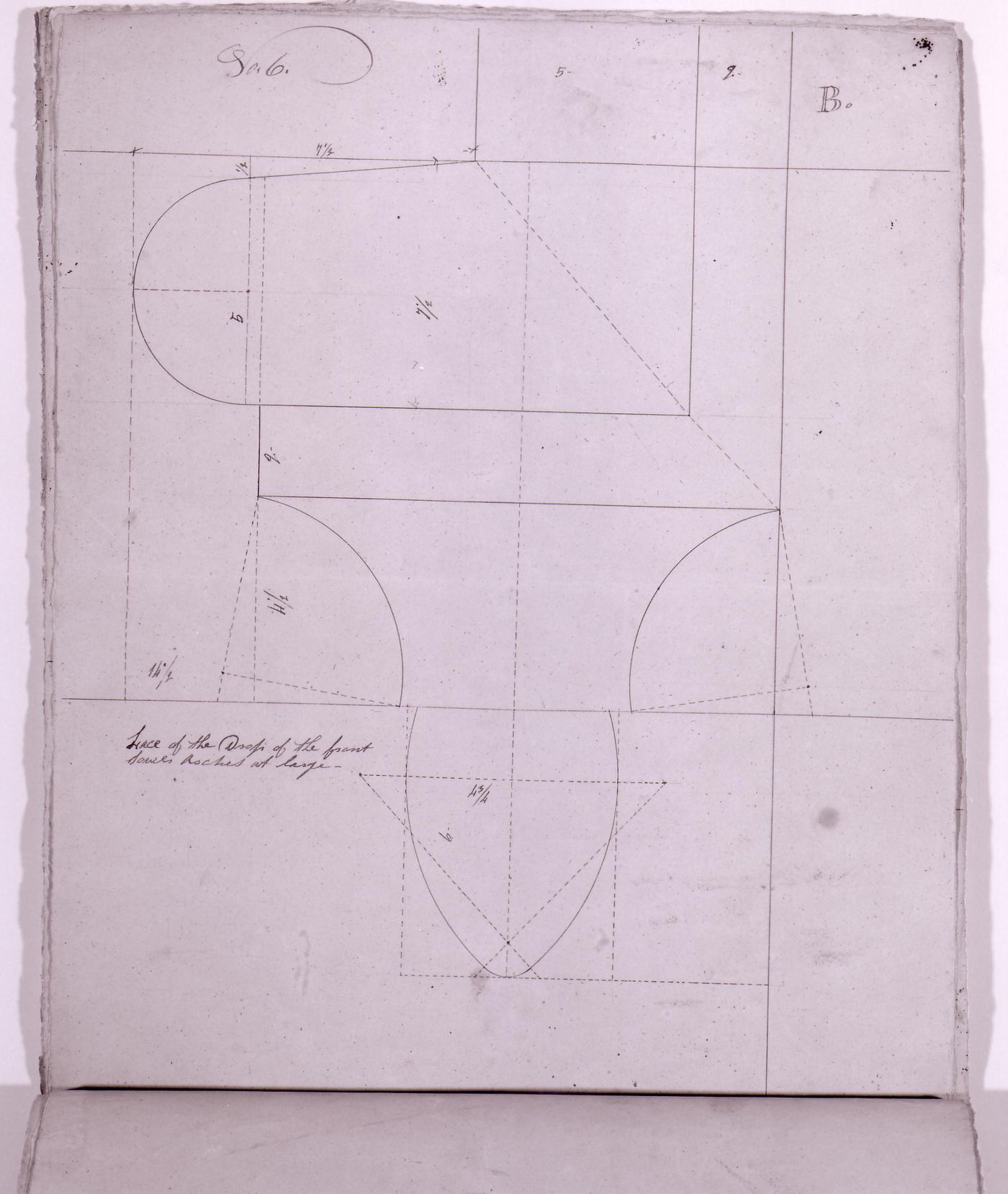 Elevation for a decorative masonry drop detail for the tower windows for Notre-Dame de Montréal