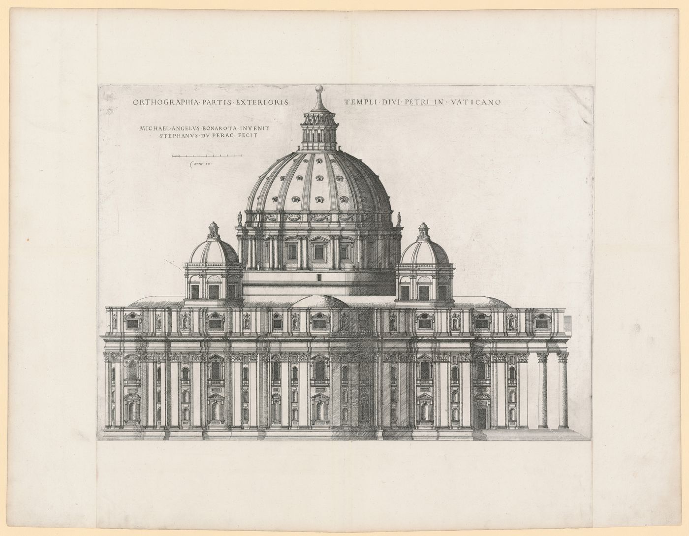 Elevation of Michelangelo's project for Basilica di San Pietro, Rome