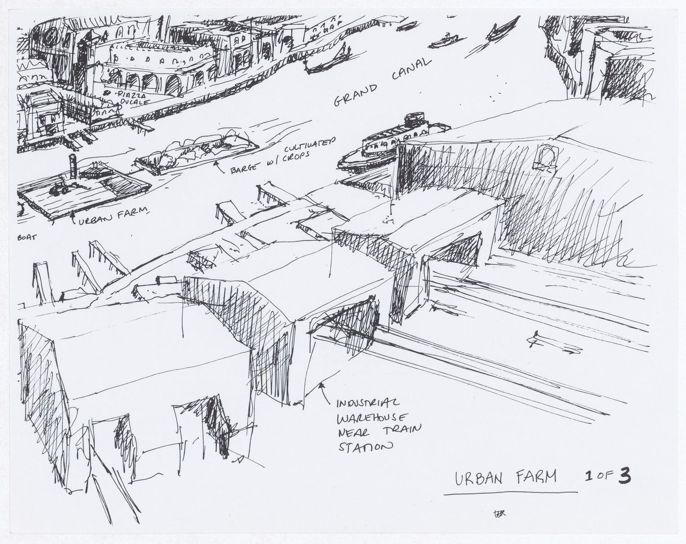 Plan for an urban farm for the exhibition on James Wines at the Venice Biennale