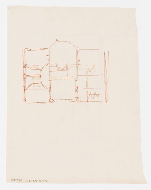Project no. 2 for a country house for comte Treilhard: Sketch plan, probably for the first floor; verso: Project for a country house for comte Treilhard: Unidentified partial sketch plan