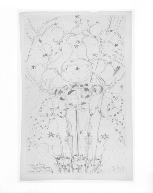 Drawing of an unidentified structure by Bruno Taut