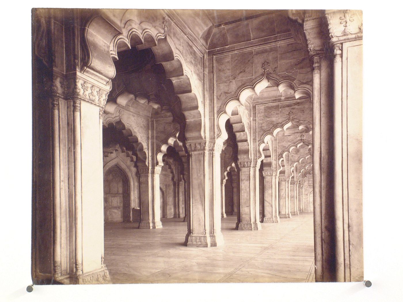 Interior view of the Moti Masjid [Pearl Mosque] showing aisles, Agra Fort, Agra, India