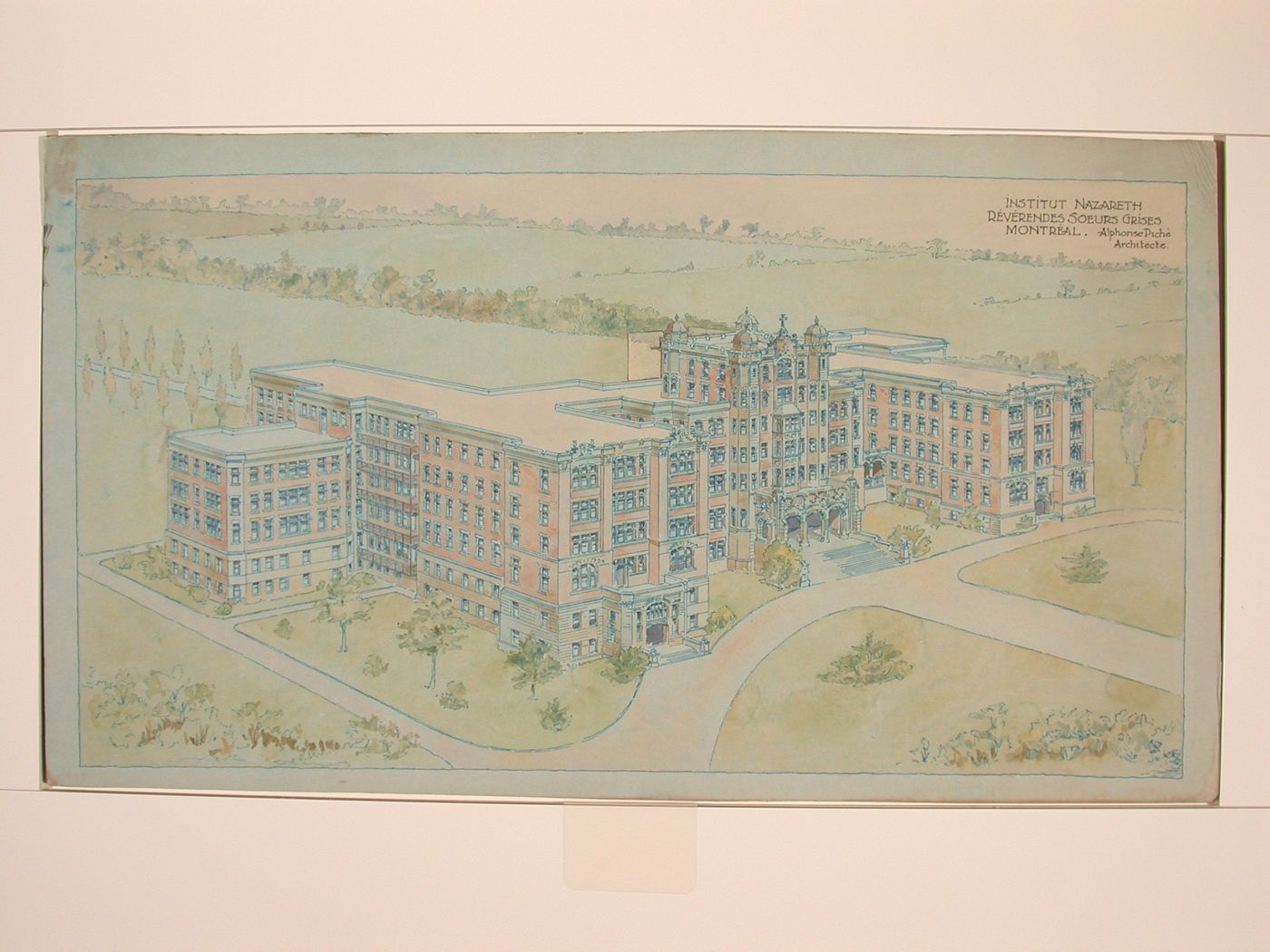 Bird's-eye view for the Institut Nazareth des Révérendes Soeurs Grises, Montréal