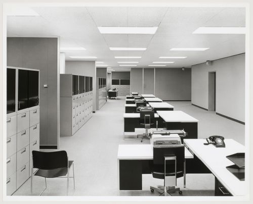 Interior view of the secretary pool of the North Carolina Mutual Life Building, Durham, North Carolina, United States