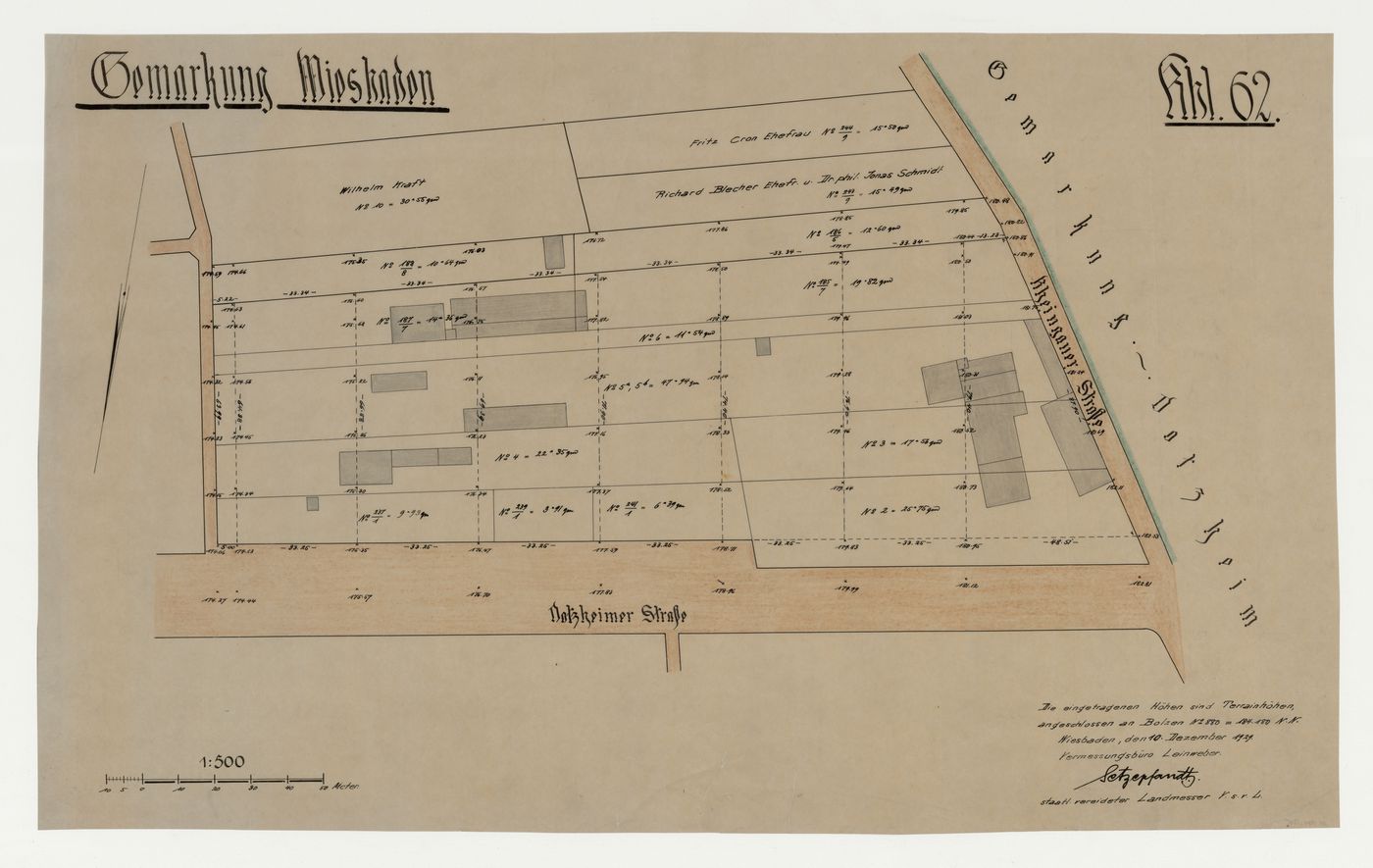 Topographic survey of existing conditions for a housing estate, Wiesbaden, Germany