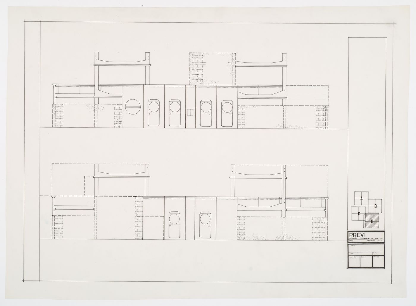 Previ Proyecto Experimental de Vivienda, Lima, Peru: elevations