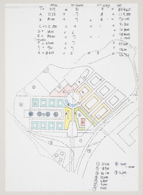 New Town Centre, Caselecchio di Reno, Italy: plan