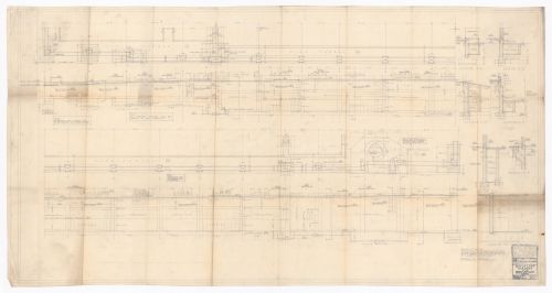 Detail of Wood street foundation wall & stone basecourse for Maple Leaf Gardens, Toronto