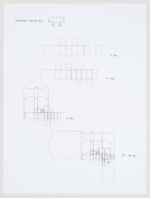 Schematic plans depicted in a generating sequence, Biozentrum - Biology Center for the J.W. Goethe University, Frankfurt am Main, Germany